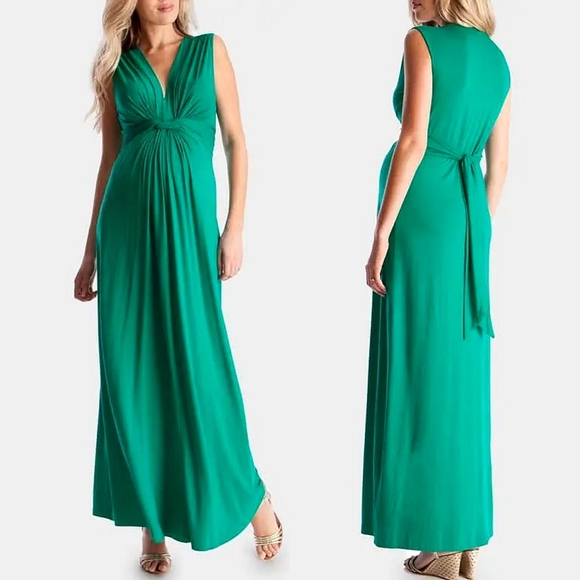 Seraphine Emerald Maternity Maxi Dress Women 4 Resortwear Spring-Summer Vacation - Picture 1 of 11